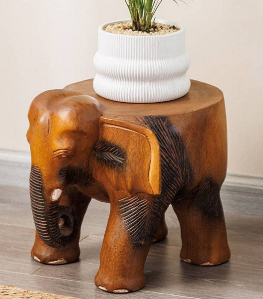 Handmade Solid Wood low Stool, Elephant Wooden Stool, Elephant Sofa Stool, Dining Table Stool, Creative Shoe-changing Stool-HomePaintingDecor