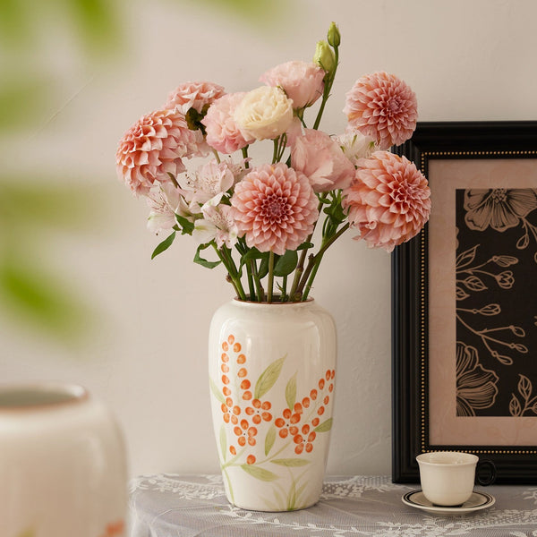 Dining Table Centerpiece, Ceramic Bouquet Vases, Porcelain Flower Vases, Large Flower Vases on Table, Handmade Water Holding Flower Vase-HomePaintingDecor