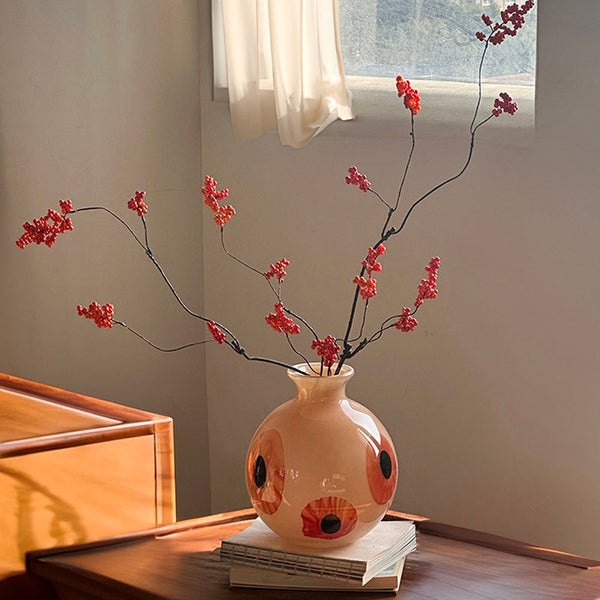 Unique Modern Vases for Flowers, Flower Vases on Table, Glass Bud Vases, Handmade Vintage Glass Flower Vases-HomePaintingDecor