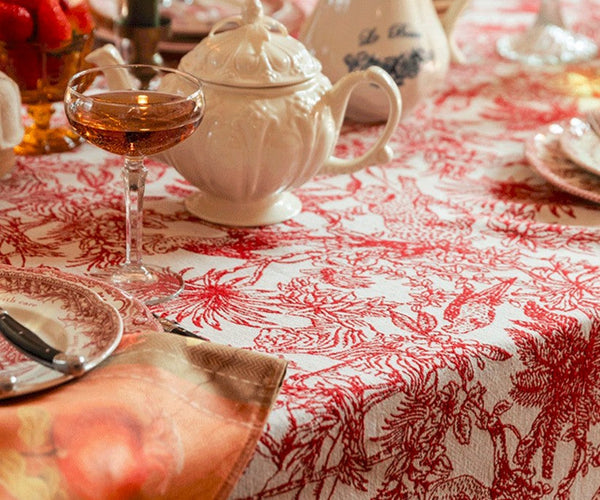 Modern Rectangle Tablecloth for Dining Room Table, Jungle Animals Leopard Parrot Pattern Tablecloth for Home Decoration, Large Square Tablecloth, Christmas Tablecloth-HomePaintingDecor