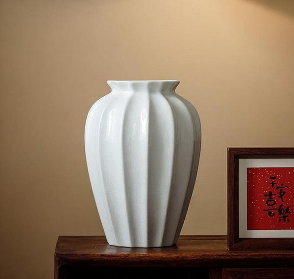 Large Flower Vases on Table, Centerpiece Ceramic Bud Vases, Porcelain Flower Vases, Handmade Water Holding Flower Vase-HomePaintingDecor