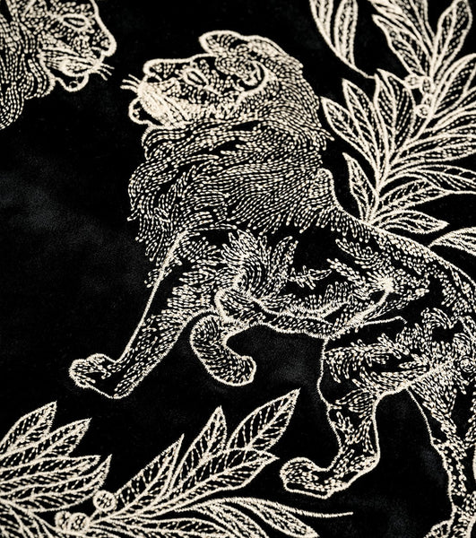 Modern Pillows for Couch, Embroidery Lion Decorative Pillow Covers, Decorative Throw Pillows for Living Room, Large Modern Sofa Pillows-HomePaintingDecor