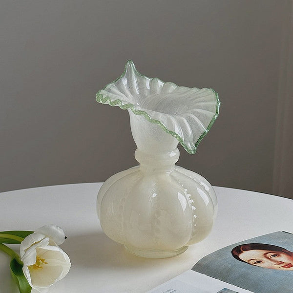 Modern Glass Flower Vases, Handmade Glass Bud Vases, Water Holding Flower Vases, Flower Vases on Table, Small Flower Vase-HomePaintingDecor