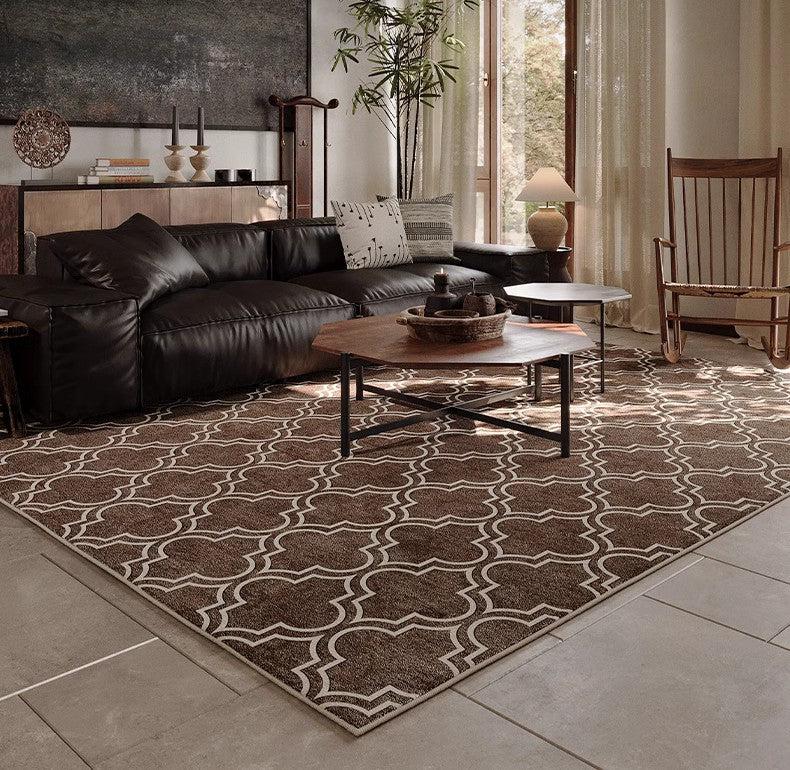 Contemporary Modern Area Rugs For Living Room, Abstract Grey Beige, Minimalist Home Floor Covering Mat