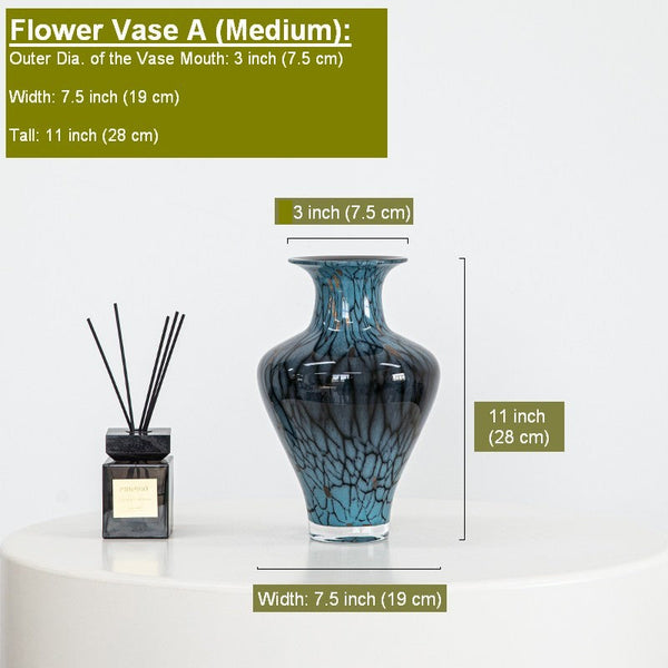 Handmade Liuli Vases, Centerpiece Vases on Table, Colored Glaze Vase for Modern Home Decor, Glass Bud Vases, Bouquet Flower Vase-HomePaintingDecor