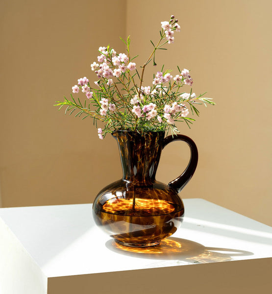 Mid Century Glass Vases, Centerpiece Contemporary Vases on Table, Handmade Modern Vases for Bedroom, Decorative Glass Vase, Modern Glass Vase for Flowers-HomePaintingDecor