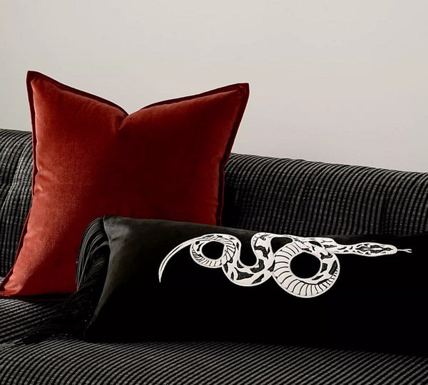 Large Modern Sofa Pillows, Modern Pillows for Couch, Red Decorative Pillow Covers, Decorative Throw Pillows for Living Room-HomePaintingDecor