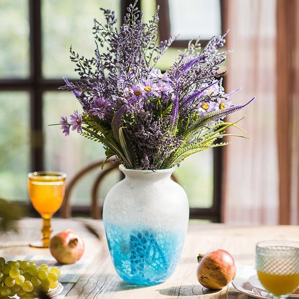 Myosotis Lovegrass, Daisy, Salvia, Beautiful Spring Flower Arrangement for Living Room, Ctreative Modern Artificial Floral for Home Decoration-HomePaintingDecor