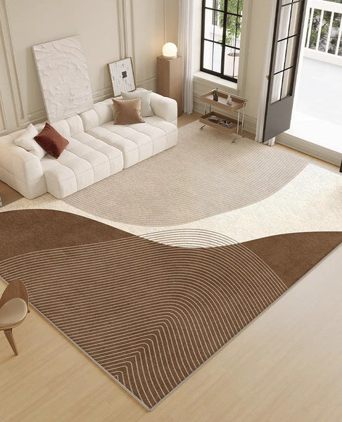 Large Geometric Rugs for Living Room, Abstract Modern Area Rugs for Bedroom, Contemporary Modern Rugs for Bedroom-HomePaintingDecor