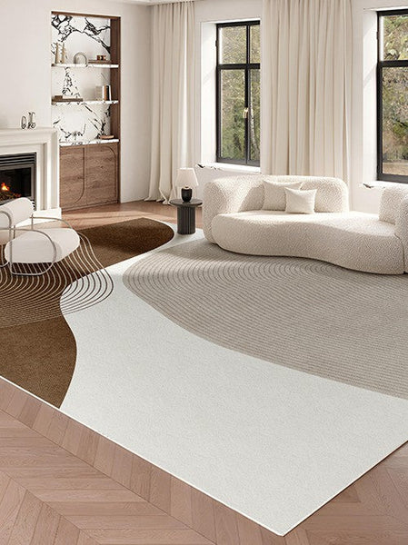 Large Geometric Rugs for Living Room, Abstract Modern Area Rugs for Bedroom, Contemporary Modern Rugs for Bedroom-HomePaintingDecor