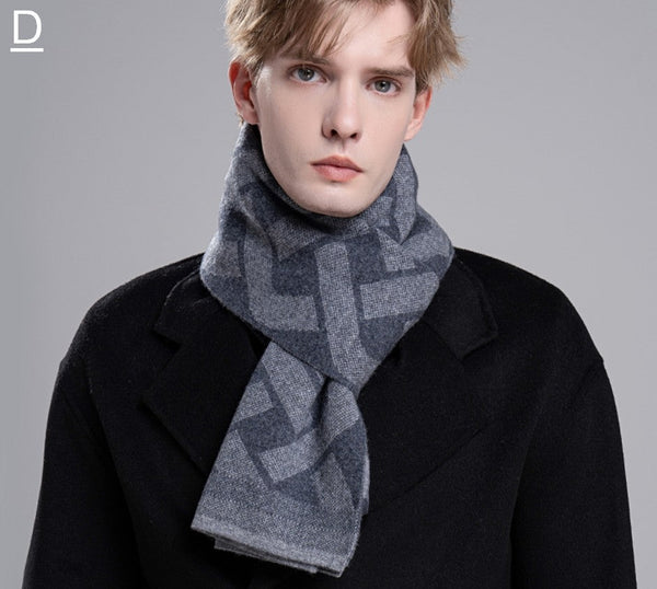 Wool Scarf for Gentleman, Thick Wool Scarf, Men's Winter Scarf, Casual Scarf Men, Men's Wool Scarf Winter, Fashion Scarf, Business Formal Men Scarf Styles