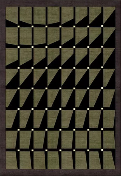 Modern Rugs for Dining Room, Modern Living Room Rug Ideas, Mid Century Modern Rugs Next to Bed, Green Contemporary Rugs for Bedroom-HomePaintingDecor