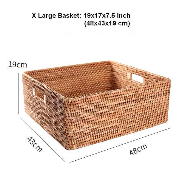 Large Storage Baskets for Bedroom, Storage Baskets for Bathroom, Rectangular Storage Baskets, Storage Baskets for Shelves-HomePaintingDecor