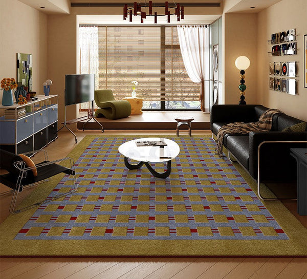 Mid Century Modern Rugs for Living Room, Vintage Area Rugs for Bedroom, Large Contemporary Area Rugs for Dining Room-HomePaintingDecor