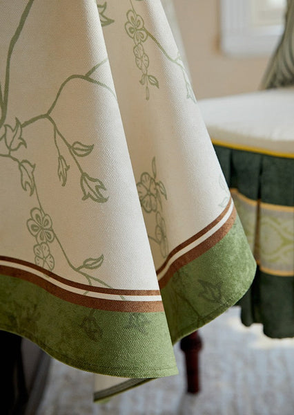 Spring Green Flower Table Covers, Large Modern Rectangle Tablecloth for Dining Table for Round Table, Farmhouse Table Cloth for Oval Table, Square Tablecloth for Kitchen-HomePaintingDecor