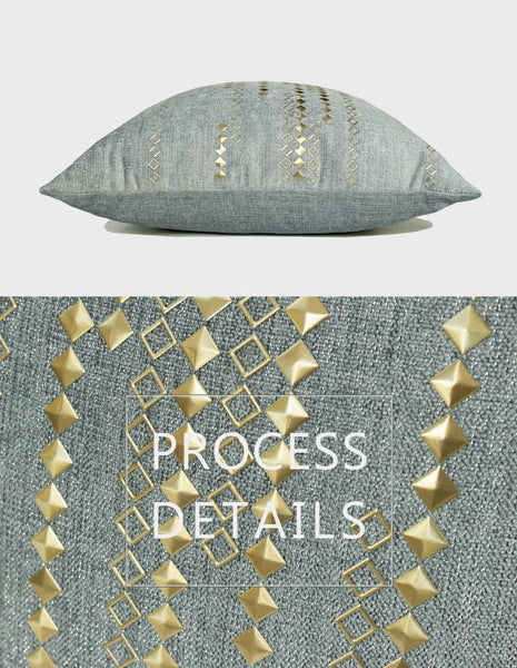 Grey Blue Decorative Throw Pillow for Couch, Large Square Pillows, Modern Sofa Pillows, Simple Modern Throw Pillows for Couch-HomePaintingDecor