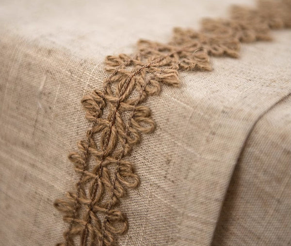 Cotton and Linen Tablecloth for Home Decoration, Large Rectangle Table Cover for Dining Room Table, Modern Table Cloth, Square Tablecloth for Round Table-HomePaintingDecor