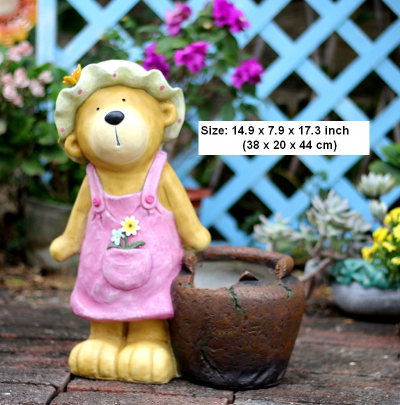 Garden Animal Sculpture Bear Statues, Garden Decor Ideas, Outdoor Garden Decoration, Animal Statues, Garden Ornament, Villa Courtyard Decor-HomePaintingDecor