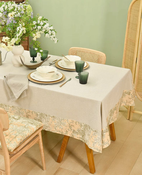Modern Tablecloth for Kitchen, Cotton and Linen Rectangle Table Covers for Dining Room Table, Square Tablecloth for Coffee Table-HomePaintingDecor
