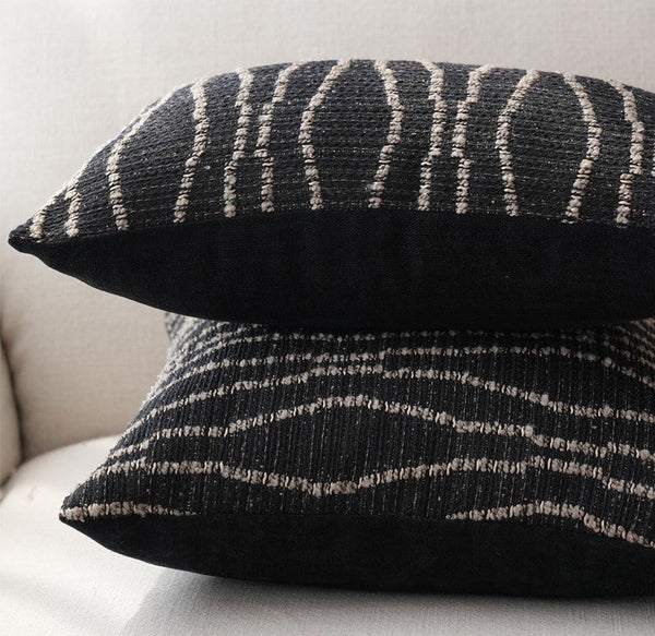 Modern Pillows for Dining Room, Modern Sofa Pillows, Large Modern Sofa Pillows, Decorative Throw Pillows for Couch, Black Contemporary Throw Pillows-HomePaintingDecor