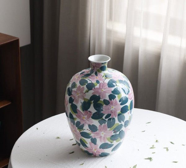 Unique Handmade Modern Flower Vase, Large Porcelain Vases for Modern Home Decor, Centerpiece Ceramic Bouquet Vases, Contemporary Vases on Dining Table-HomePaintingDecor
