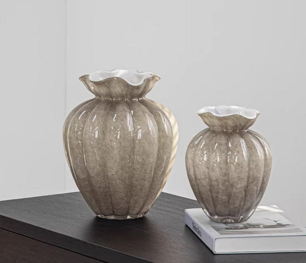 Handmade Liuli Vases, Color Glaze Vase, Contemporary Vases for Modern Home Decor, Glass Bud Vases, Centerpiece Vases on Table-HomePaintingDecor