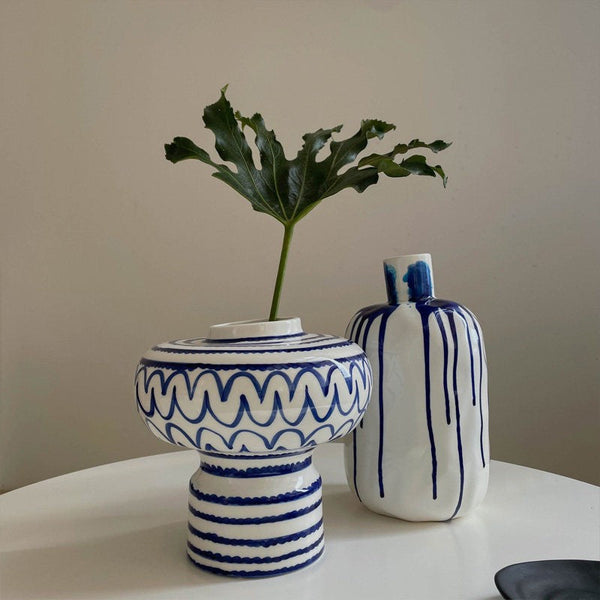 Handmade Water Holding Flower Vases, Modern Ceramic Flower Vases, Porcelain Bud Vases, Small Flower Vases on Table-HomePaintingDecor