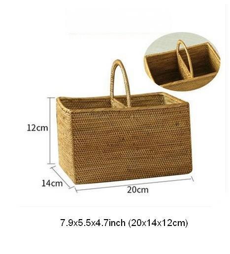 Natural Fiber Baskets, Small Storage Basket for Kitchen, Indonesia Woven Storage Basket, Rattan Storage Basket for Dining Room-HomePaintingDecor