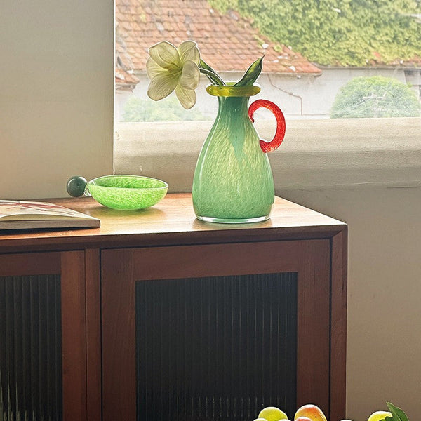 Cute Handmade Glass Bud Vases, Decorative Flower Vases, Flower Vases on Table, Small Flower Vase, Modern Glass Flower Vases-HomePaintingDecor