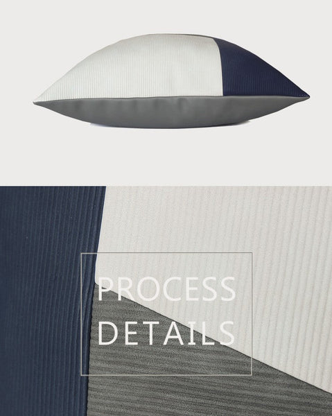 Large Modern Throw Pillows, Decorative Throw Pillow for Couch, Blue Grey Modern Sofa Pillows, Decorative Throw Pillows for Living Room, Large Square Pillows-HomePaintingDecor