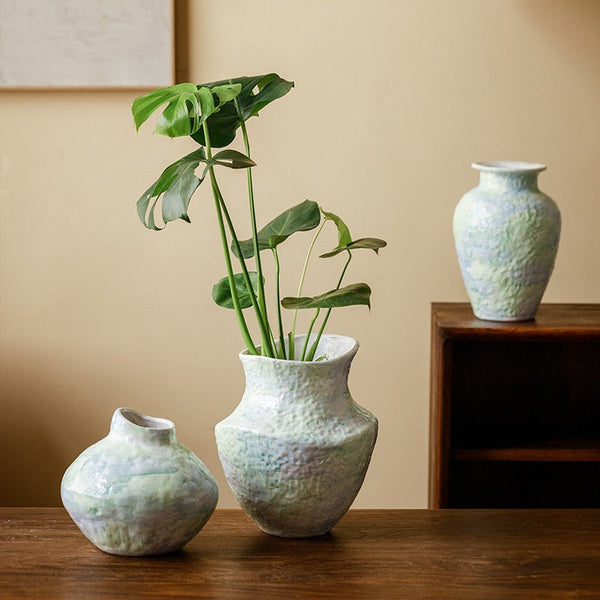 Modern Porcelain Flower Vases, Handmade Water Holding Flower Vases, Centerpiece on Dining Table, Ceramic Bouquet Vases, Flower Vases on Table-HomePaintingDecor