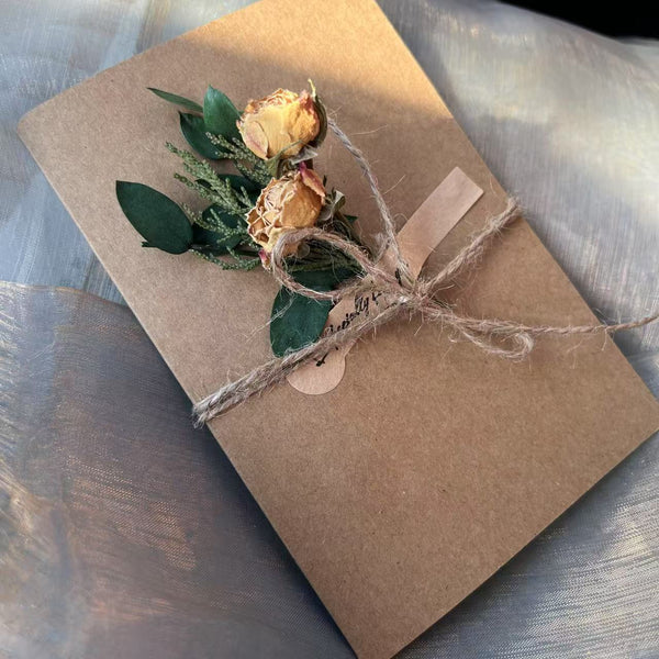 Wedding Greeting Card, Unique Anniversary Greeting Card, Creative Birthday Greeting Card, Beautiful Valentine's Day Greeting Card, Original Handmade Dried Flower Greeting Cards-HomePaintingDecor