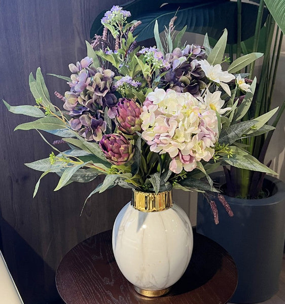 Large Bunch of Flowers Arrangement, Faux Silk Floral Table Centerpiece, Creative Flower Arrangement Ideas for Interior Design, Modern Artificial Floral Arrangement-HomePaintingDecor