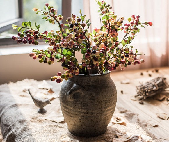 Cranberry Fruit Branch, Flower Arrangement Ideas for Living Room, Unique Artificial Flowers for Home Decoration, Spring Artificial Floral for Bedroom-HomePaintingDecor