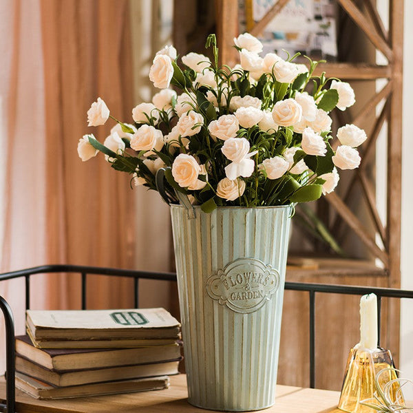 Flower Arrangement Ideas for Living Room, White Camellia Flowers, Modern Artificial Flowers for Home Decoration, Simple Artificial Floral for Bedroom-HomePaintingDecor