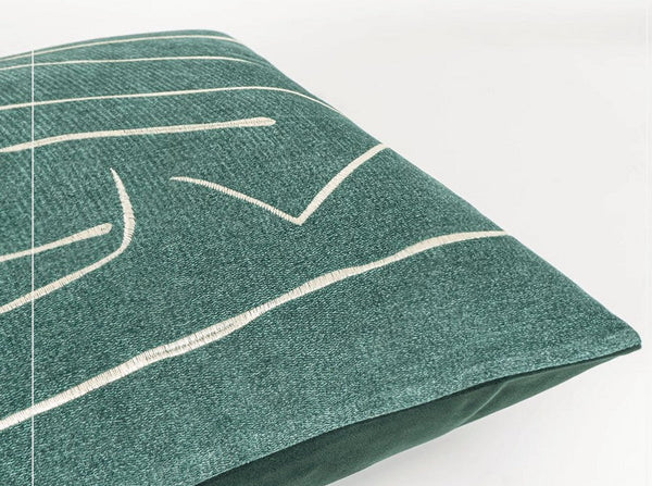 Abstract Green Decorative Throw Pillows, Geometric Square Modern Throw Pillows for Couch, Large Contemporary Throw Pillow for Interior Design-HomePaintingDecor