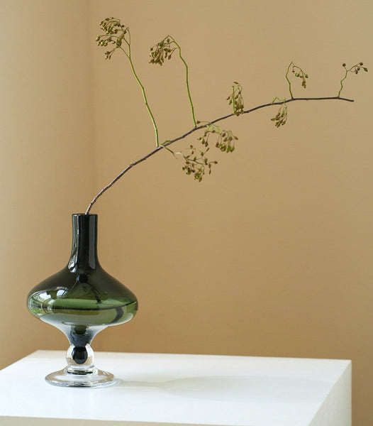 Decorative Glass Vase, Mid Century Glass Vases, Handmade Modern Vases for Bedroom, Centerpiece Contemporary Vases on Table, Modern Glass Vase for Flowers