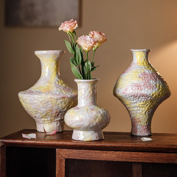 Handmade Water Holding Flower Vases, Modern Bouquet Flower Vases, Centerpiece on Dining Table, Large Flower Vase on Table, Pottery Flower Vases-HomePaintingDecor