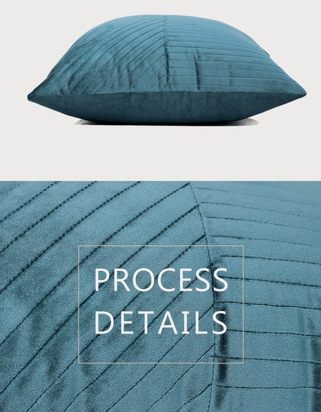 Large Decorative Throw Pillow for Couch, Blue Modern Sofa Pillows, Simple Modern Throw Pillows for Couch, Large Square Pillows-HomePaintingDecor