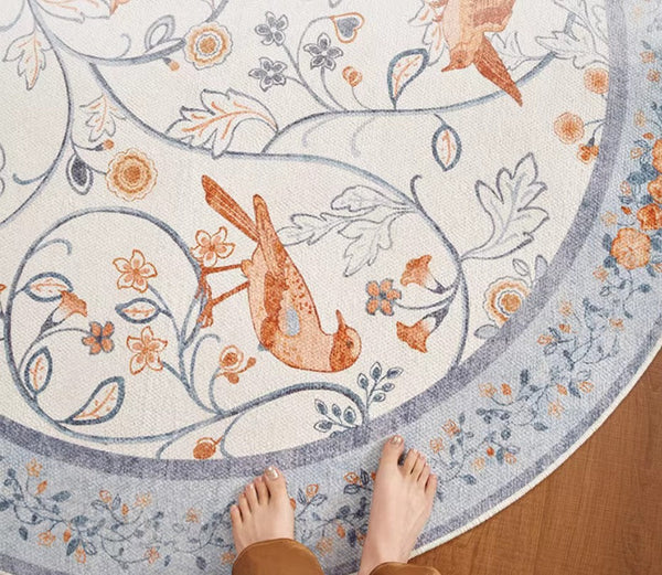 Dining Room Contemporary Round Rugs, Bedroom Modern Round Rugs, Modern Rug Ideas for Living Room, Circular Modern Rugs under Chairs-HomePaintingDecor