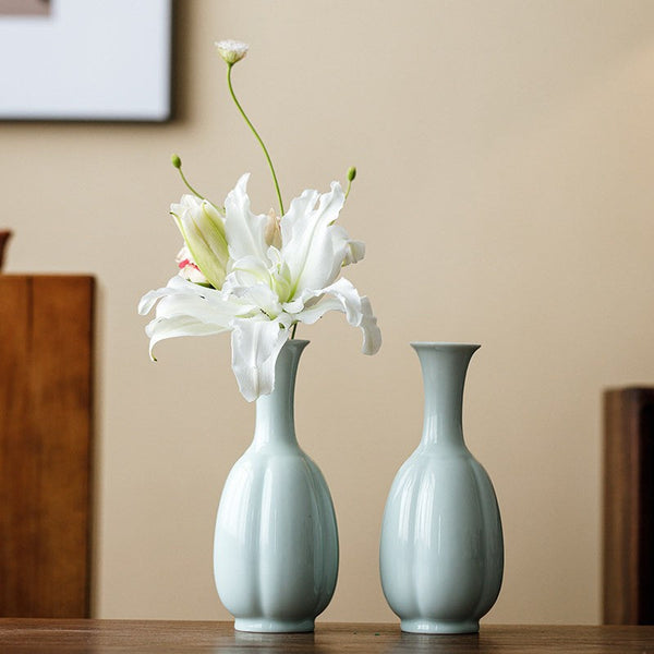 Small Flower Vases on Table, Rustic Porcelain Flower Vases, Ceramic Bud Vases, Handmade Water Holding Flower Vase-HomePaintingDecor