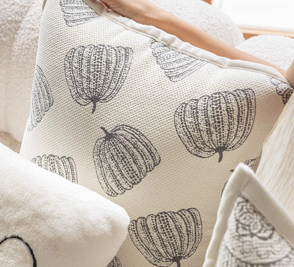 Decorative Throw Pillows for Couch, Embroider Flower Pillow Covers, Farmhouse Flower Decorative Pillows, Modern Sofa Pillows-HomePaintingDecor