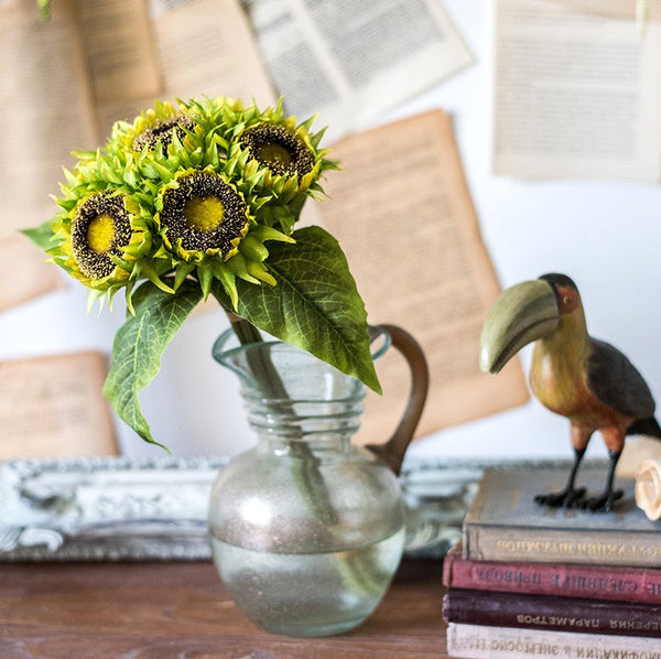 Unique Flower Arrangement for Home Decoration, A Bunch of Sunflowers, Bedroom Flower Arrangement Ideas, Beautiful Artificial Flowers for Living Room-HomePaintingDecor