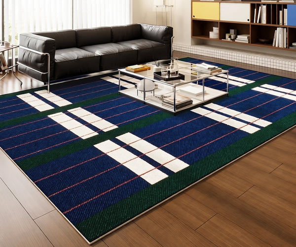 Modern Carpets for Office, Blue Modern Rugs, Contemporary Modern Rugs Next to Bed, Geometric Modern Rugs under Dining Room Table (Copy)-HomePaintingDecor