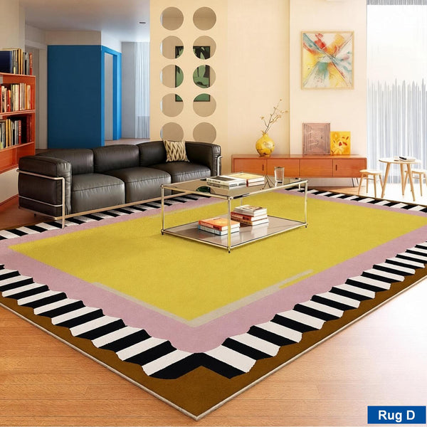 Modern Rugs under Coffee Table, Mid Century Contemporary Modern Rugs, Colorful Modern Rugs for Living Room, Dining Room Geometric Modern Rugs-HomePaintingDecor