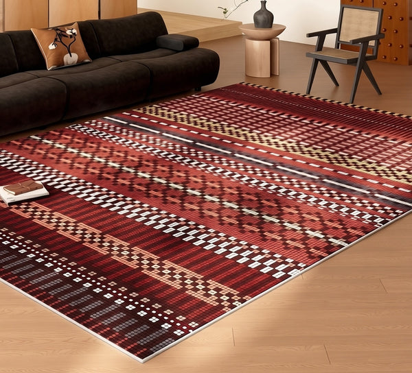 Contemporary Modern Rugs, Modern Rugs for Living Room, Colorful Floor Rugs for Dining Room, Boho Style Carpets Next to Bed-HomePaintingDecor