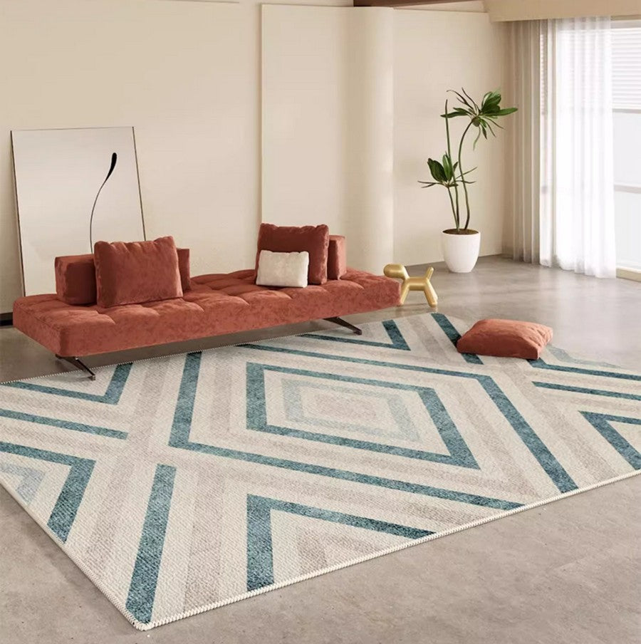 Abstract Contemporary Modern Rugs for Living Room, Geometric Modern Rug Placement Ideas for Dining Room, Large Modern Rugs for Bedroom-HomePaintingDecor