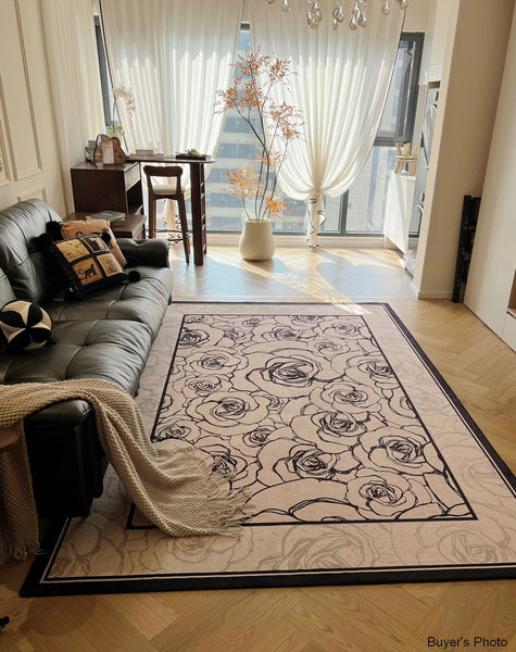 Simple Large Modern Rugs for Living Room, Abstract Modern Rugs for Bedroom, Contemporary Geometric Modern Rugs, Modern Rugs for Dining Room-HomePaintingDecor