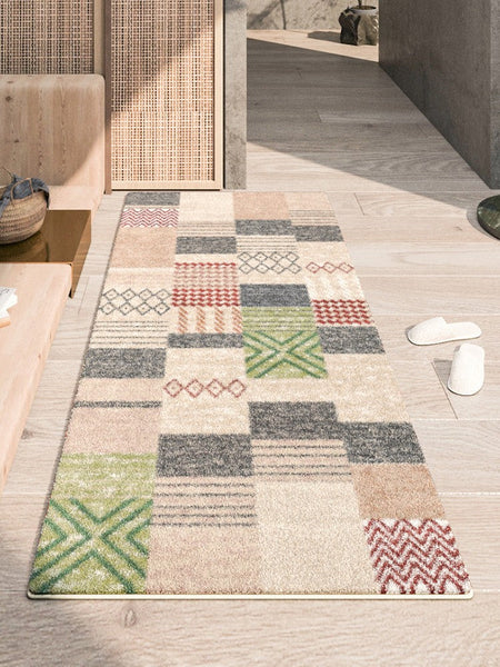 Modern Runner Rugs for Entryway, Contemporary Modern Rugs Next to Bed, Hallway Runner Rug Ideas, Geometic Modern Rugs for Dining Room-HomePaintingDecor