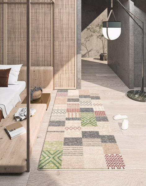 Modern Runner Rugs for Entryway, Contemporary Modern Rugs Next to Bed, Hallway Runner Rug Ideas, Geometic Modern Rugs for Dining Room-HomePaintingDecor